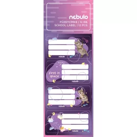 Füzetcímke 12db-os, Asztro cica , vegyes minták, Nebulo