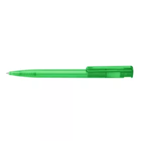   Golyóstoll nyomógombos 0,8mm, műanyag transparens zöld test, Ico Star, írásszín zöld