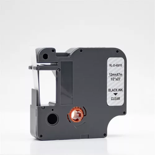 Feliratozógép szalag kompatibilis Dymo D1 S0720500/45010 12mmx7m ECO fekete/víztiszta