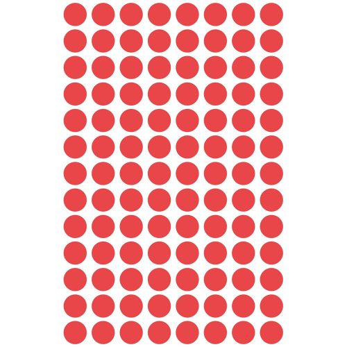 Etikett címke, o8mm, jelölésre, 4 ív/doboz, Avery piros