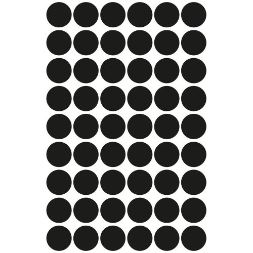 Etikett címke, o12mm, jelölésre, 54 címke/ív, 5 ív/doboz, Avery fekete