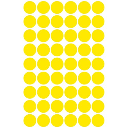 Etikett címke, o12mm, jelölésre, 54 címke/ív, 5 ív/doboz, Avery sárga