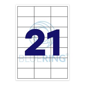   Etikett címke, 63,5x38,1mm, 100 lap, 21 címke/lap Bluering®
