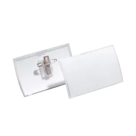   Névkitűző 90x54mm, kombi klippel, 25 db/csomag, Durable Click Fold áttetsző