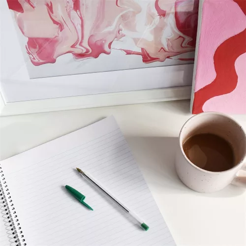 Golyóstoll eldobható kupakos Bluering® , írásszín zöld