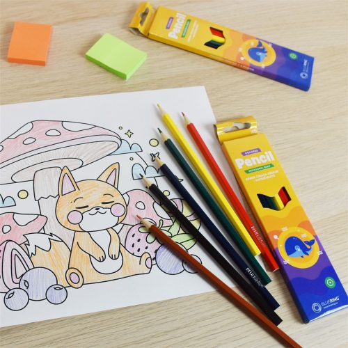 Színes ceruza készlet, hatszögletű Bluering® 6 klf. szín, 