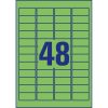 Etikett címke, 45,7 x21,2mm, univerzális visszaszedhető, 48 címke/ív, 20 ív/doboz, Avery zöld