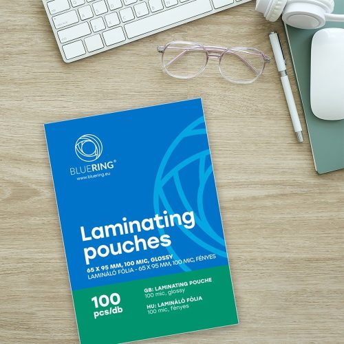 Lamináló fólia 65x95mm, 100 micron 100 db/doboz, Bluering®