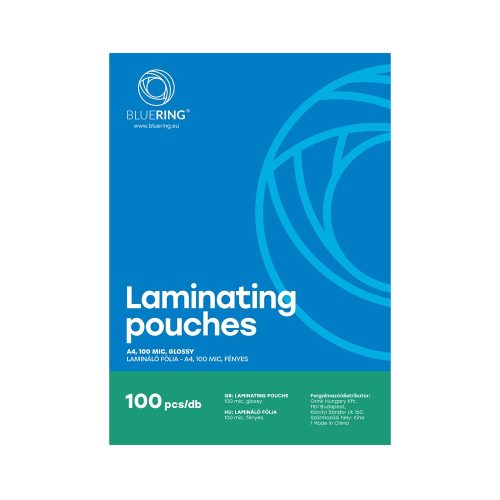 Lamináló fólia A4, 100 micron 100 db/doboz, Bluering®