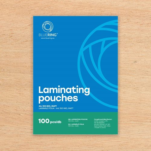 Lamináló fólia A4, 100 micron matt 100 db/doboz, Bluering®