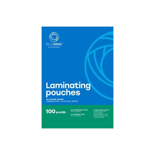 Lamináló fólia A5, 154x216mm, 100 micron 100 db/doboz, Bluering®