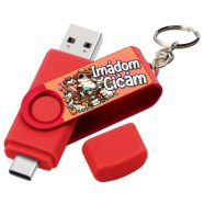 Vicces Egyedi Pendrive - 16 GB - piros - Imádom a cicám 