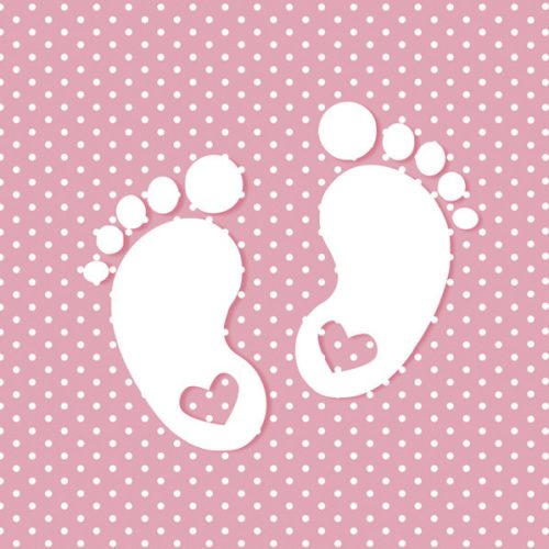 Babaváró Little Feet Pink szalvéta 20 db-os 33x33 cm