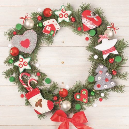 Karácsony Wreath with Felt szalvéta 20 db-os 33x33 cm