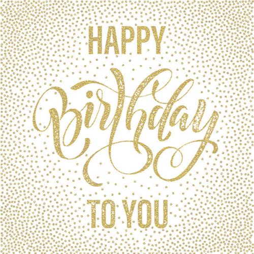 Happy Birthday Dotted Gold szalvéta 20 db-os 33x33 cm