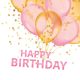 Happy Birthday Gold&Pink szalvéta 20 db-os 25x25 cm