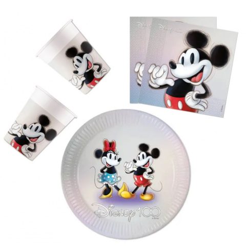 Disney 100 Mickey party szett 36 db-os 23 cm-es tányérral