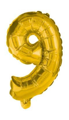 Arany Gold óriás 9-es  szám fólia lufi 85 cm