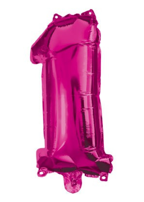 Rózsaszín Hot Pink 1-es szám fólia lufi 95 cm