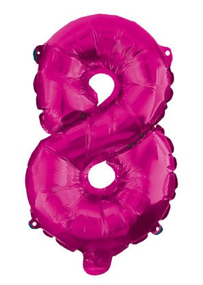 Rózsaszín Hot Pink 8-as szám fólia lufi 95 cm