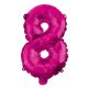 Rózsaszín Hot Pink 8-as szám fólia lufi 95 cm