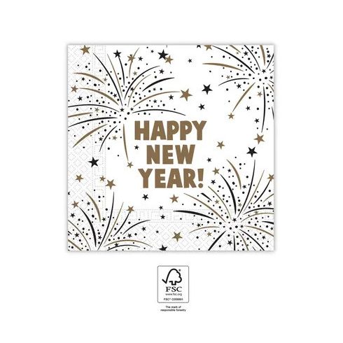 Happy New Year Flares szalvéta 20 db-os 33x33 cm FSC