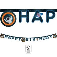 Űr Happy Birthday Rocket Space felirat FSC 2 m