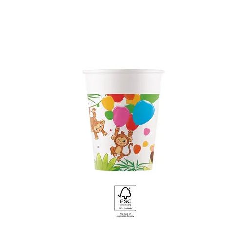 Dzsungel Balloons papír pohár 8 db-os 200 ml FSC