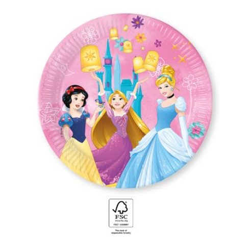 Disney Hercegnők Live Your Story papírtányér 8 db-os 23 cm FSC