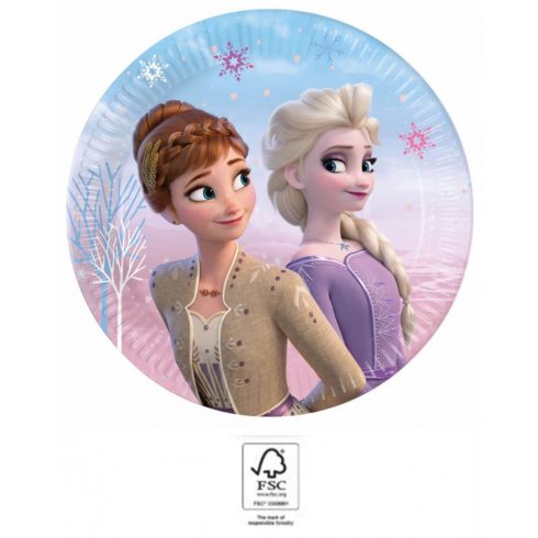 Disney Jégvarázs Wind papírtányér 8 db-os 20 cm FSC