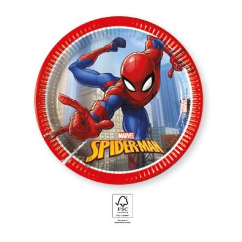 Pókember Crime Fighter papírtányér 8 db-os 20 cm FSC