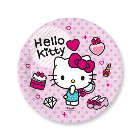 Hello Kitty Fashion papírtányér 8 db-os 23 cm FSC