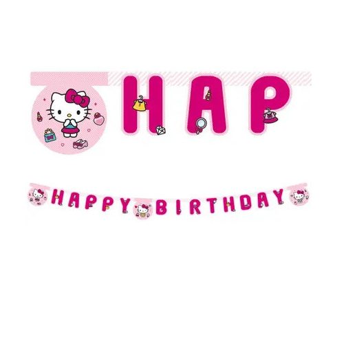 Hello Kitty Fashion Happy Birthday felirat FSC 2 m