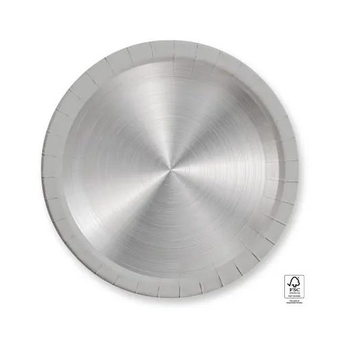 Ezüst Next Generation Silver papírtányér 8 db-os 23 cm FSC