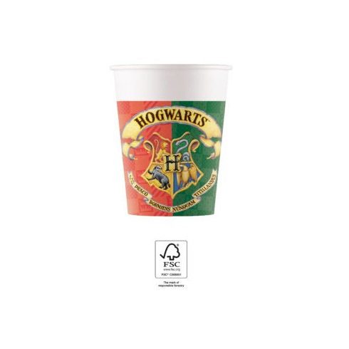 Harry Potter Hogwarts Houses papír pohár 8 db-os 200 ml FSC