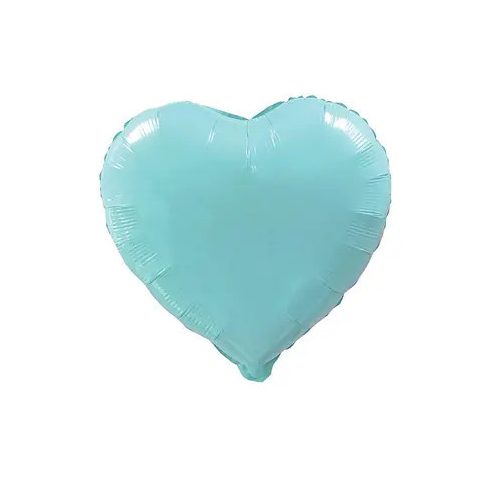 Blue Pastel Heart, Kék szív fólia lufi 46 cm