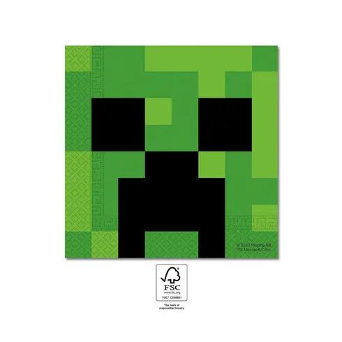 Minecraft Green szalvéta 20 db-os 33x33 cm FSC