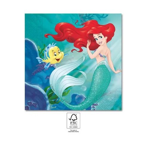 Disney Hercegnők, Ariel Curious szalvéta 20 db-os 33x33 cm FSC