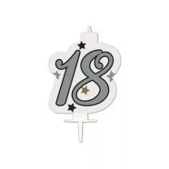   Happy Birthday Silver Milestone tortagyertya, számgyertya 18-as 