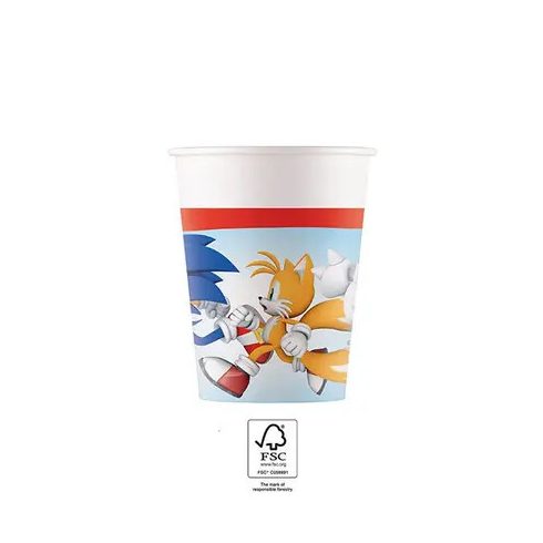 Sonic a sündisznó Sega papír pohár 8 db-os 200 ml FSC