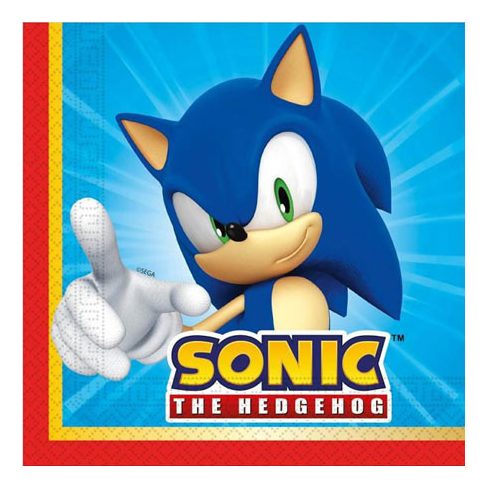 Sonic a sündisznó Sega szalvéta 20 db-os 33x33 cm FSC