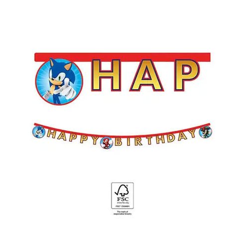 Sonic a sündisznó Sega Happy Birthday felirat FSC 2 m