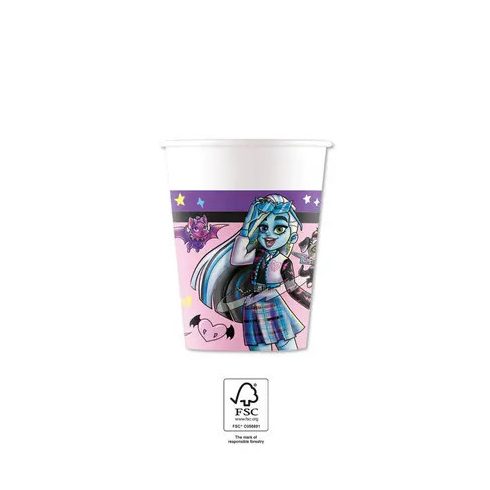 Monster High Friends papír pohár 8 db-os 200 ml FSC