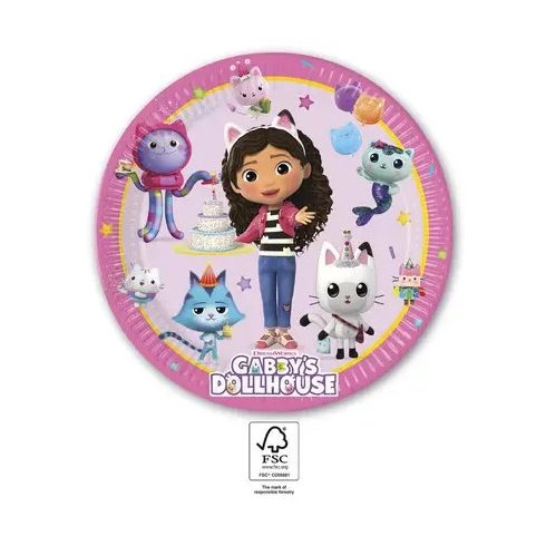 Gabi babaháza Friends papírtányér 8 db-os 23 cm FSC