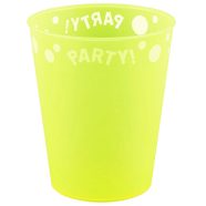   Yellow Fluorescent, Sárga micro prémium műanyag pohár 250 ml