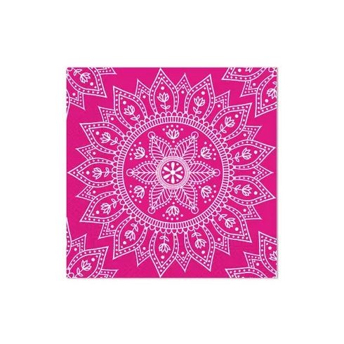 Mandala Fuchsia White szalvéta 20 db-os, 33x33 cm FSC