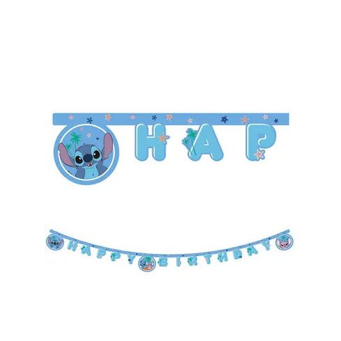 Disney Lilo és Stitch, A csillagkutya Angel Happy Birthday felirat FSC 2 m