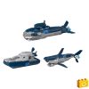 QMAN 42113 - 3 az 1-ben Cápa, tengeralattjáró, járőrhajó építőjáték - 100% kompatibilis minden más kedvelt márkával