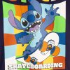 Disney Lilo és Stitch, A csillagkutya Skateboarding gyerek rövid póló, felső 4 - 10 év / 104 - 140 cm