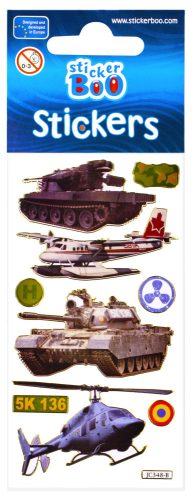 Tank, repülő Military matrica arany díszítéssel